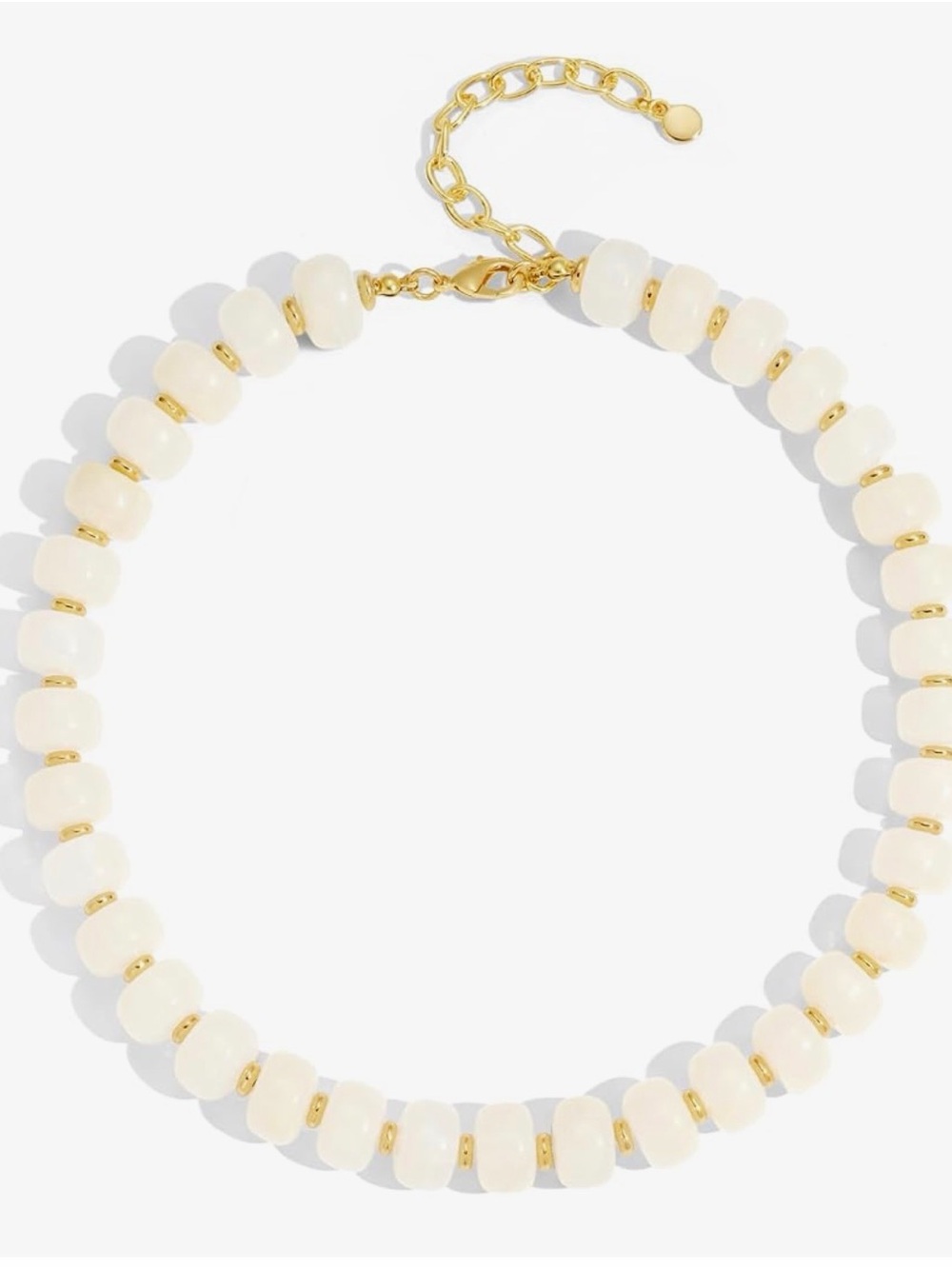 Chunky white Choker Necklace for Women Summer Beach Round Resin Beads jewelry